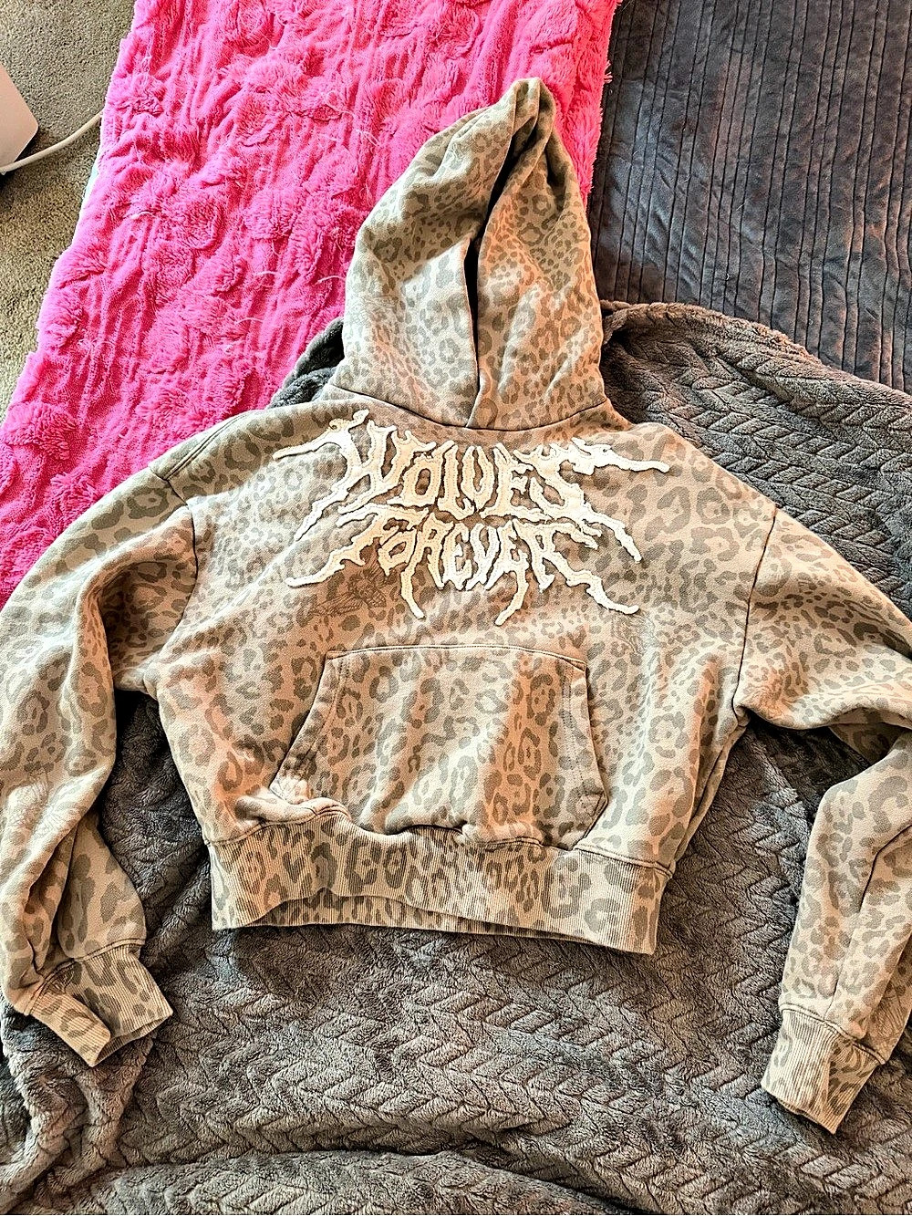 Darc Sport Animal Print Cropped Hoodie